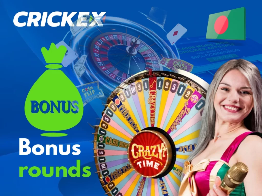 What kind of bonus opportunities can Crickex players expect in Crazy Time?