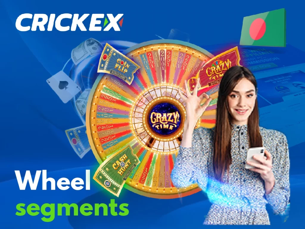 Breaking down the different segments of the Crazy Time wheel